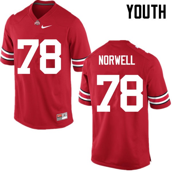 Ohio State Buckeyes #78 Andrew Norwell Youth High School Jersey Red OSU52154